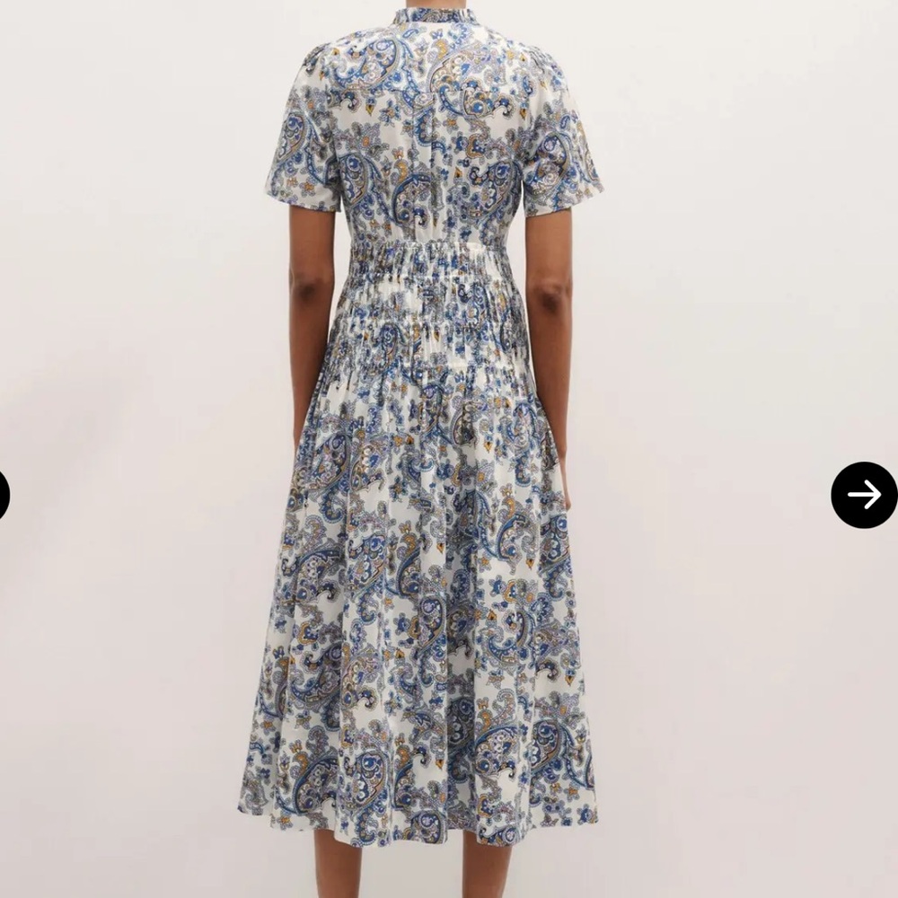 ME+EM Cotton Paisley Print Midi Dress,US4 - Picture 4 of 16